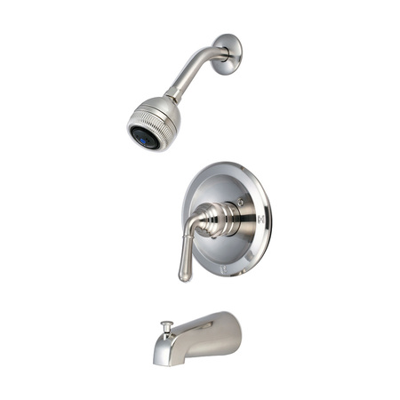 OLYMPIA FAUCETS Single Handle Tub/Shower Trim Set, Wallmount, Brushed Nickel T-2340-BN